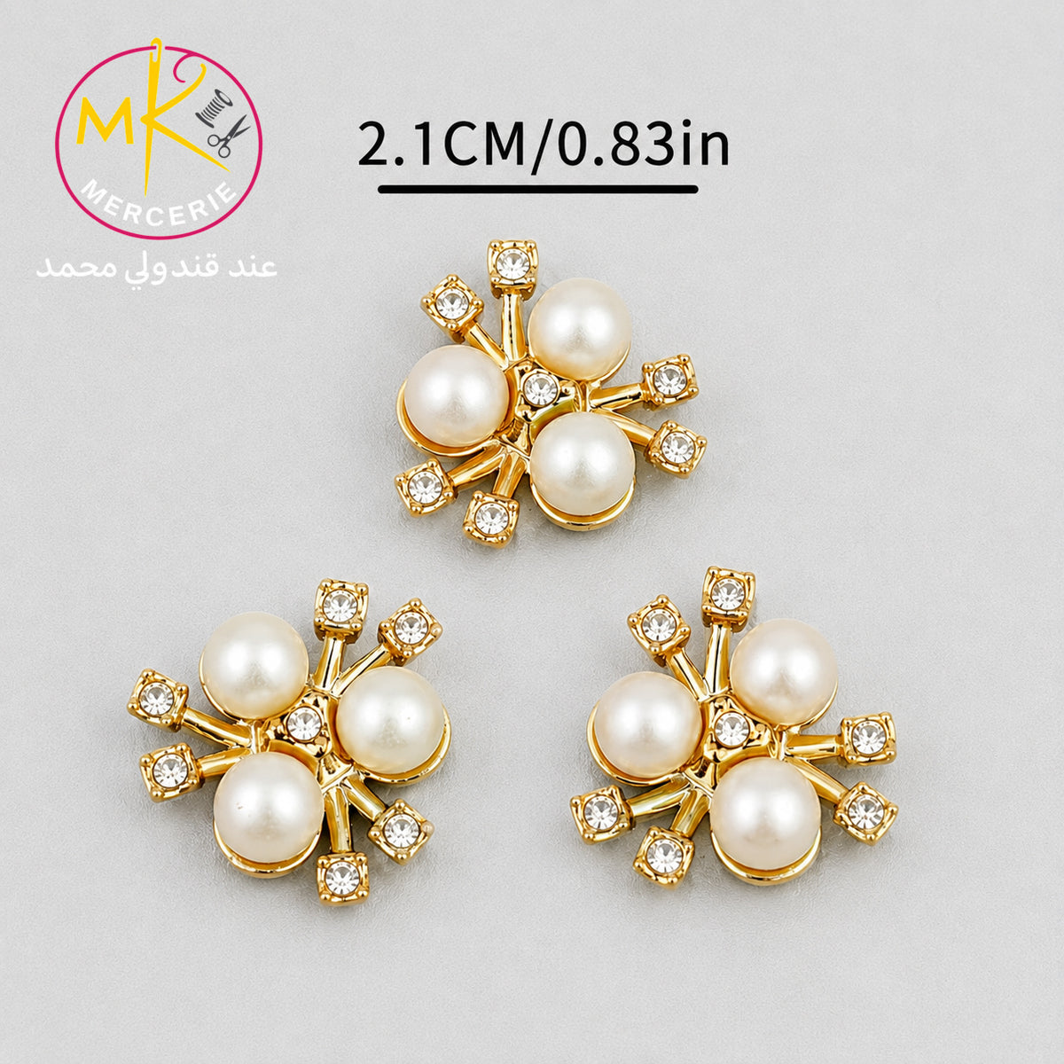 ✨ موتيف وردة باللؤلؤ والكريستال ✨
🌸💎