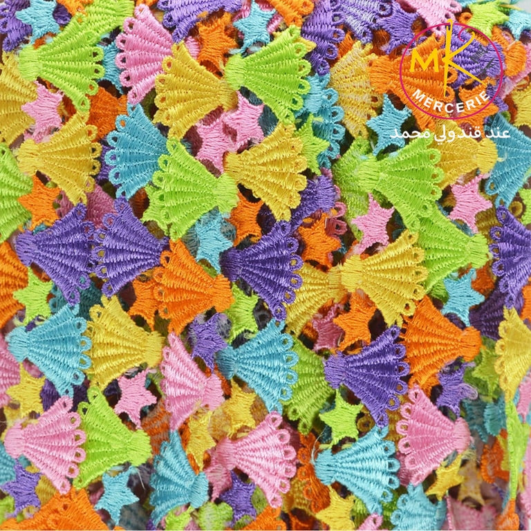 ✨ غالون دانتيل مطرز بتصميم الأصداف والنجوم ✨
🌟🐚🧵